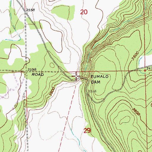 Topographic Map of Tumalo Dam, OR