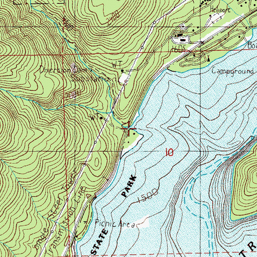 Topographic Map of Tumble Creek, OR