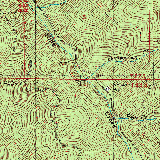 Topographic Map of Tumbledown Creek, OR