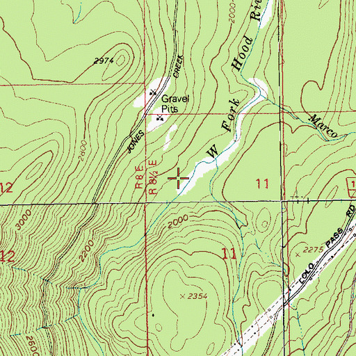 Topographic Map of Tumbledown Creek, OR