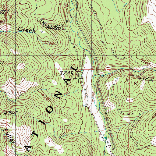 Topographic Map of Tunnel Creek, OR