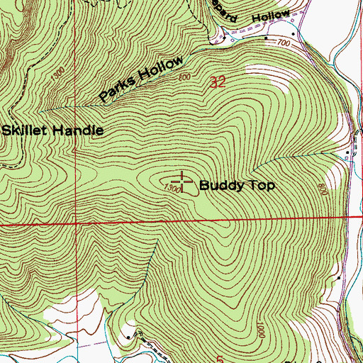 Topographic Map of Buddy Top, AL