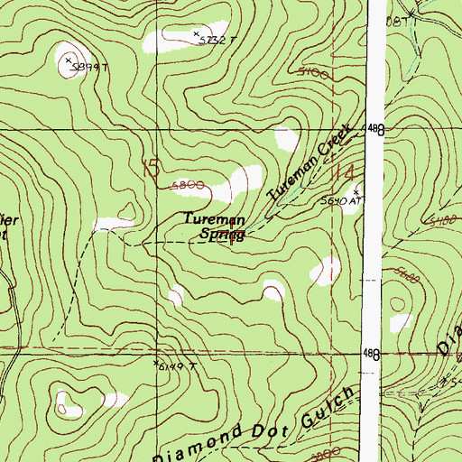 Topographic Map of Tureman Spring, OR
