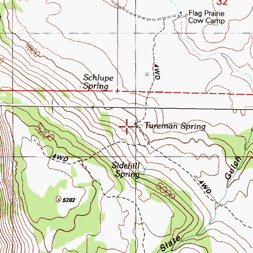 Topographic Map of Tureman Spring, OR