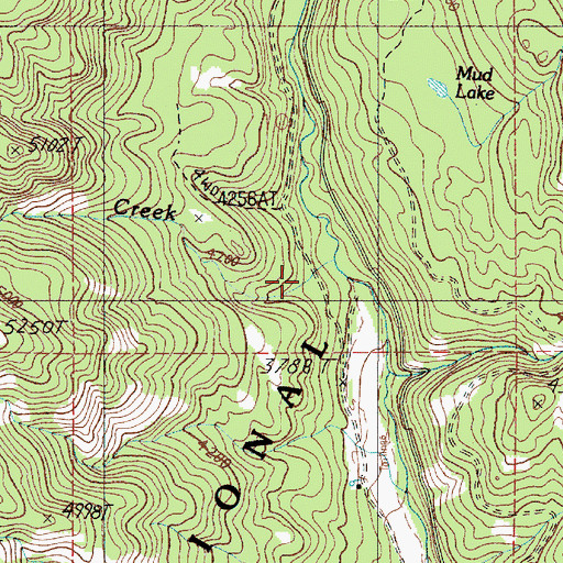 Topographic Map of Turner Creek, OR
