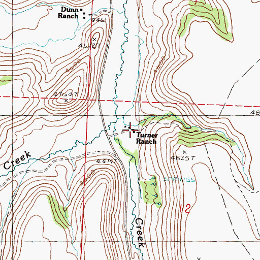 Topographic Map of Turner Ranch, OR
