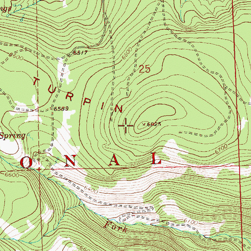 Topographic Map of Turpin Ridge, OR