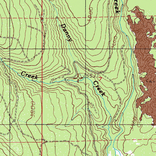 Topographic Map of Twelve Creek, OR