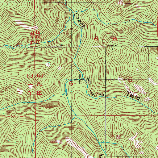 Topographic Map of Twin Lake Creek, OR