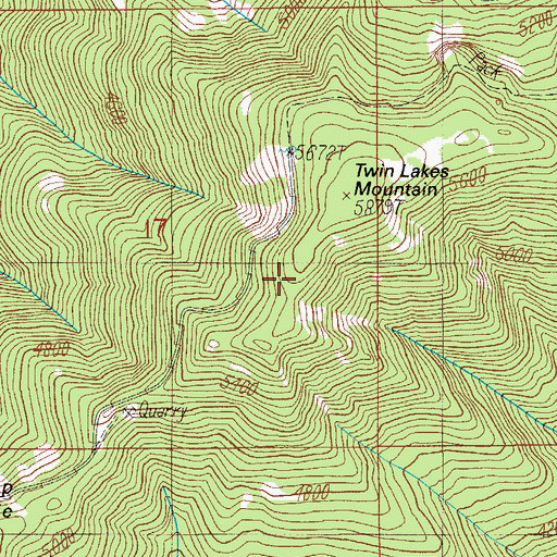 Topographic Map of Twin Lakes Trail, OR