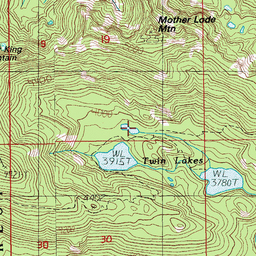 Topographic Map of Twin Lakes Trail, OR