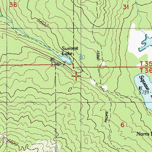 Topographic Map of Twin Ponds Trail, OR