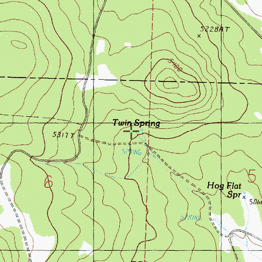 Topographic Map of Twin Spring, OR