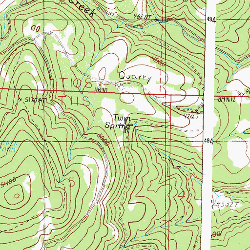 Topographic Map of Twin Spring, OR