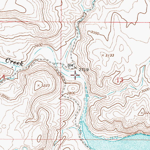 Topographic Map of Twin Springs Creek, OR