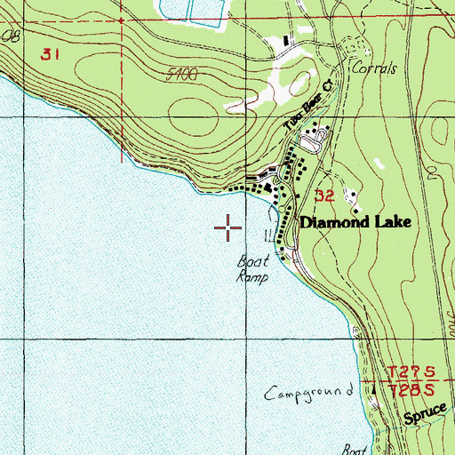 Topographic Map of Two Bear Creek, OR