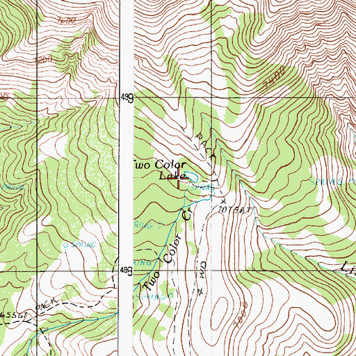 Topographic Map of Two Color Lake, OR