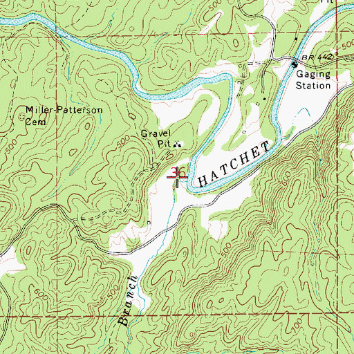 Topographic Map of Buford Branch, AL