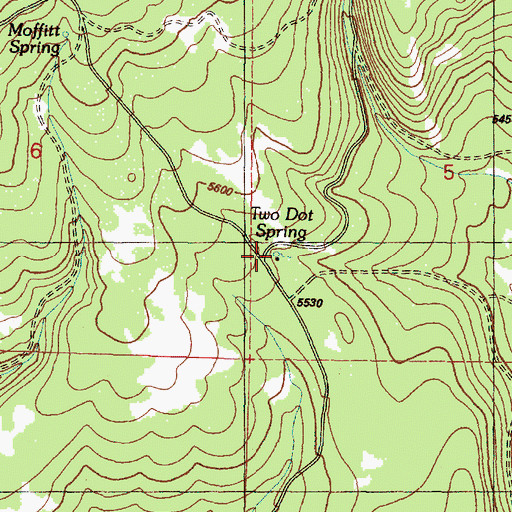 Topographic Map of Two Dot Spring, OR