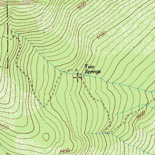 Topographic Map of Two Springs, OR