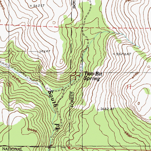 Topographic Map of Two-Bit Spring, OR