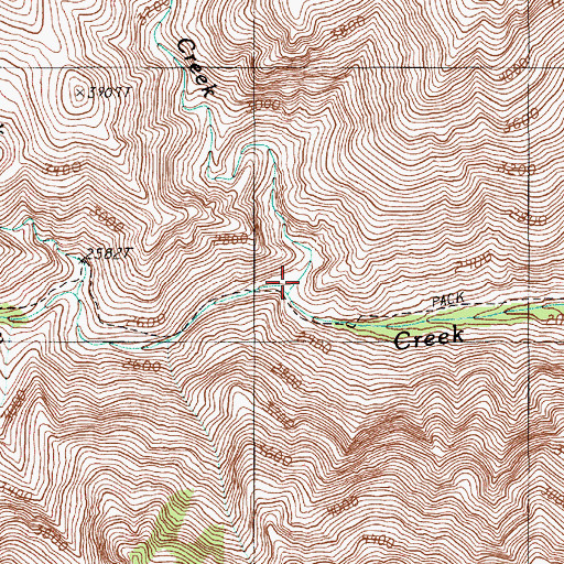 Topographic Map of Twobuck Creek, OR