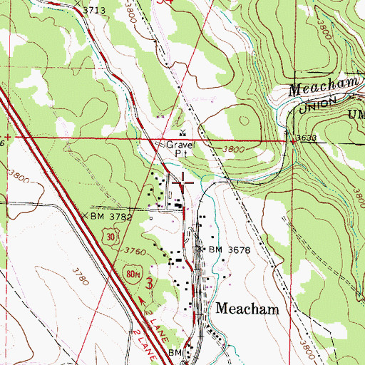 Topographic Map of Twomile Creek, OR