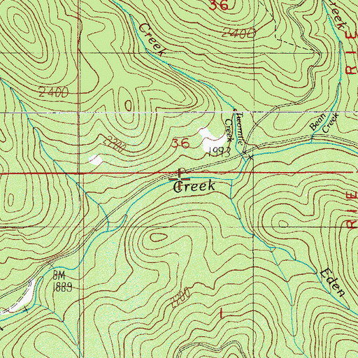 Topographic Map of Twomile Creek, OR