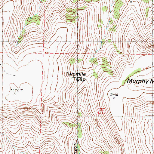 Topographic Map of Twomile Gap, OR