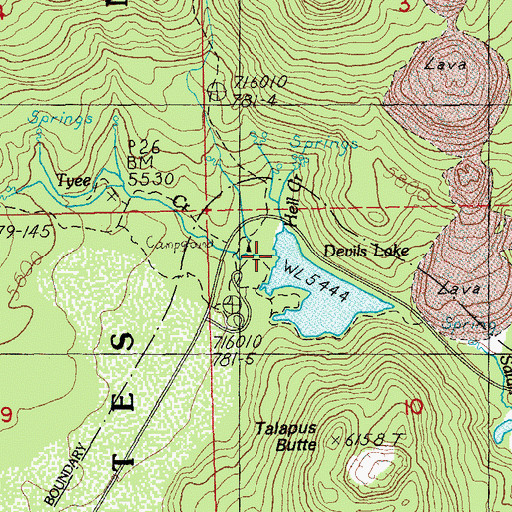 Topographic Map of Tyee Creek, OR