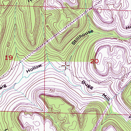 Topographic Map of Bugg Mill Hollow, AL