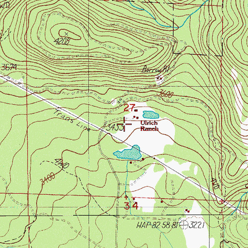 Topographic Map of Ulrich Ranch, OR