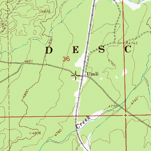 Topographic Map of Umli, OR