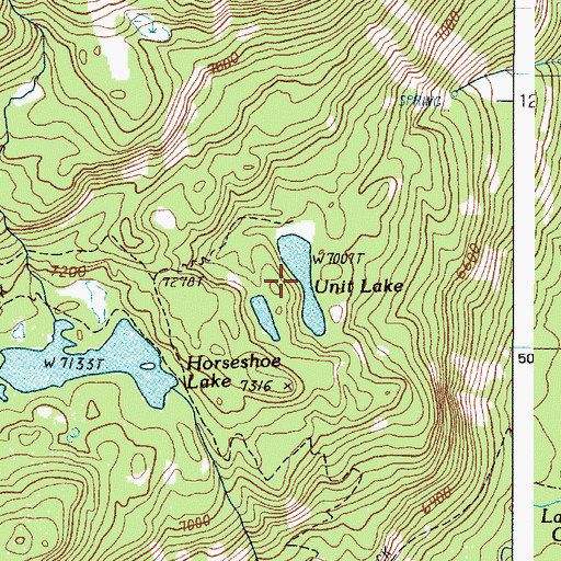 Topographic Map of Unit Lake, OR