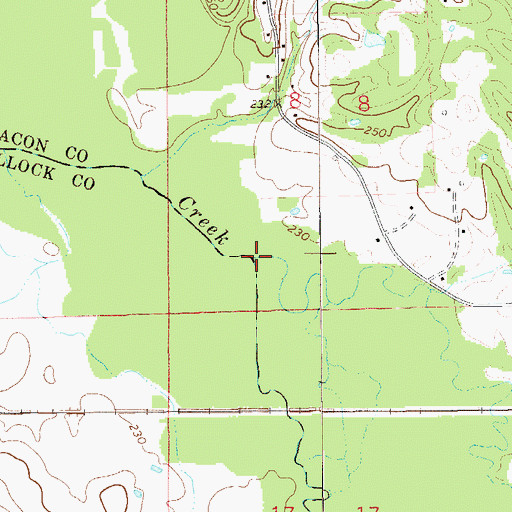 Topographic Map of Bughall Creek, AL