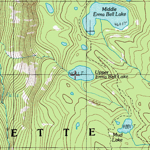 Topographic Map of Upper Erma Bell Lake, OR