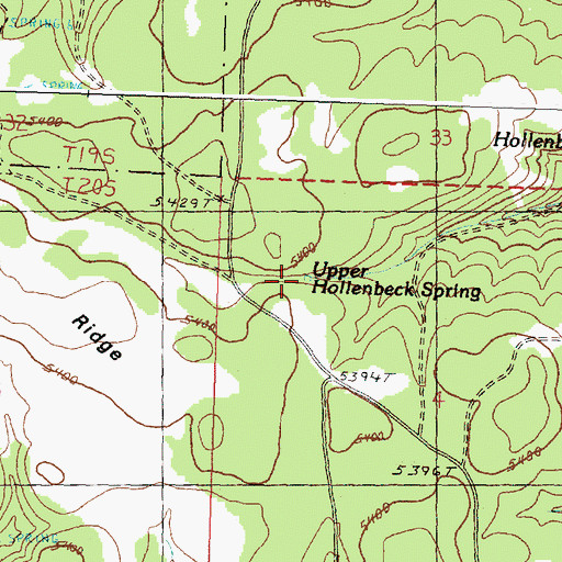 Topographic Map of Upper Hollenbeck Spring, OR