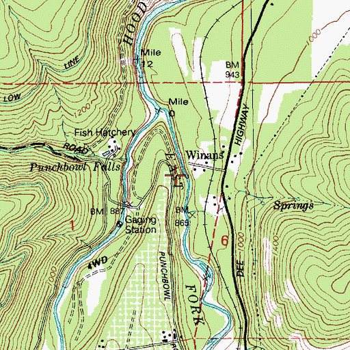Topographic Map of Upper Hood River Valley, OR