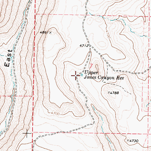 Topographic Map of Upper Jones Canyon Reservoir, OR
