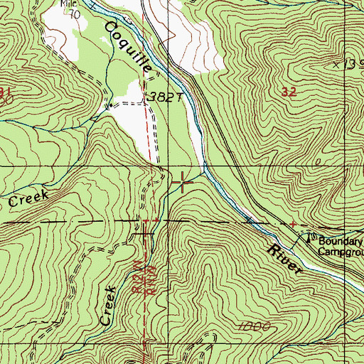 Topographic Map of Upper Land Creek, OR