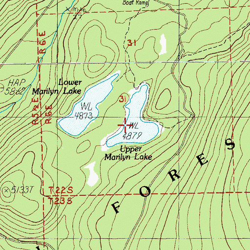 Topographic Map of Upper Marilyn Lake, OR