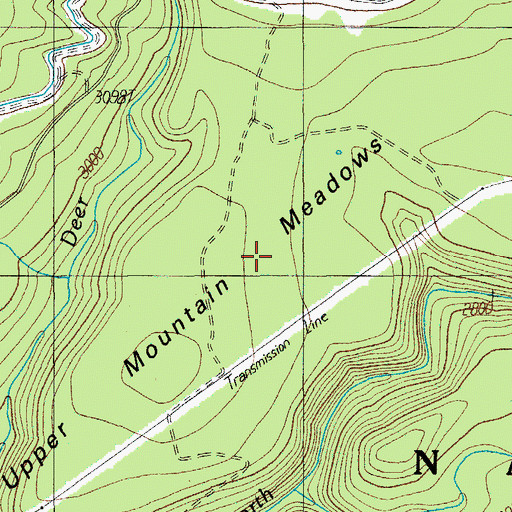 Topographic Map of Upper Mountain Meadows, OR