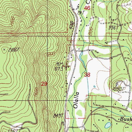 Topographic Map of Upper Olalla School (historical), OR