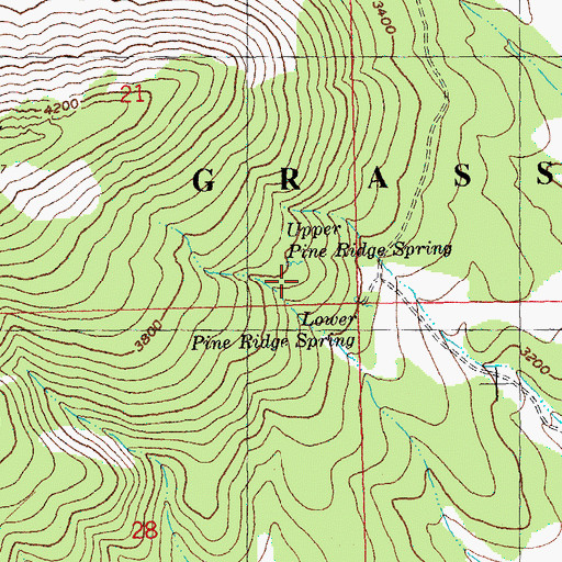 Topographic Map of Upper Pine Ridge Spring, OR