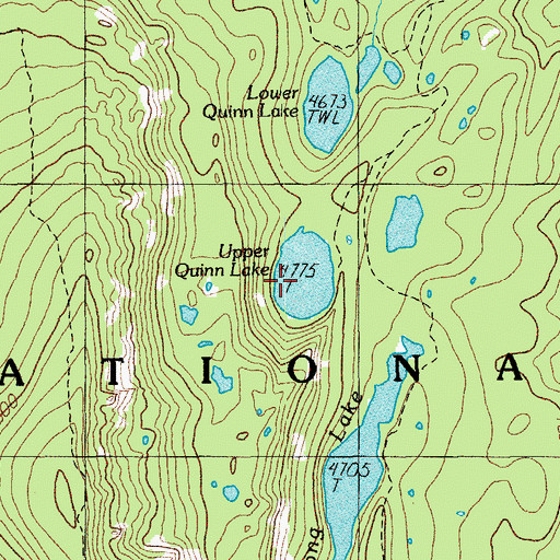 Topographic Map of Upper Quinn Lake, OR