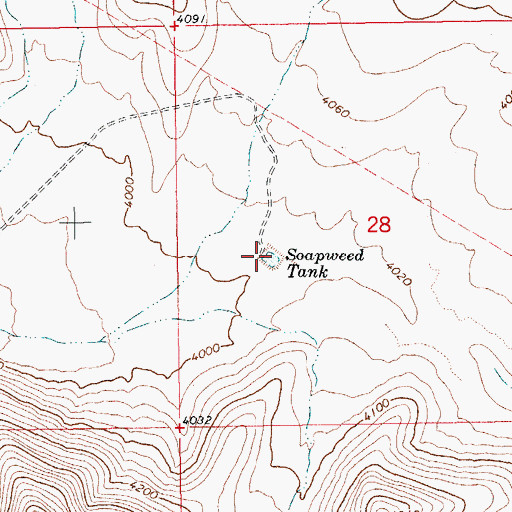 Topographic Map of Soapweed Tank, AZ