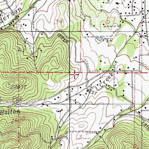 Topographic Map of Upper West Lateral, OR