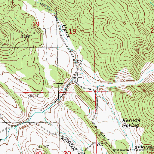 Topographic Map of Upset Creek, OR