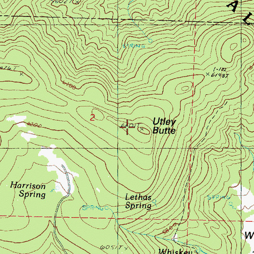 Topographic Map of Utley Butte, OR