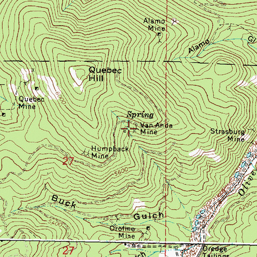 Topographic Map of Van Anda Mine, OR